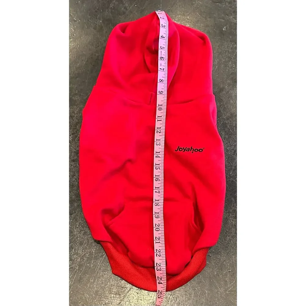New Joyahoo Dog Hoodie Sweatshirt With Pockets Red, Size XL for Med. Size Dogs
